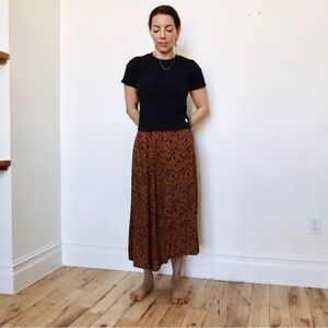 Gap Leopard Print A-Line Skirt with Pleat - Size 6